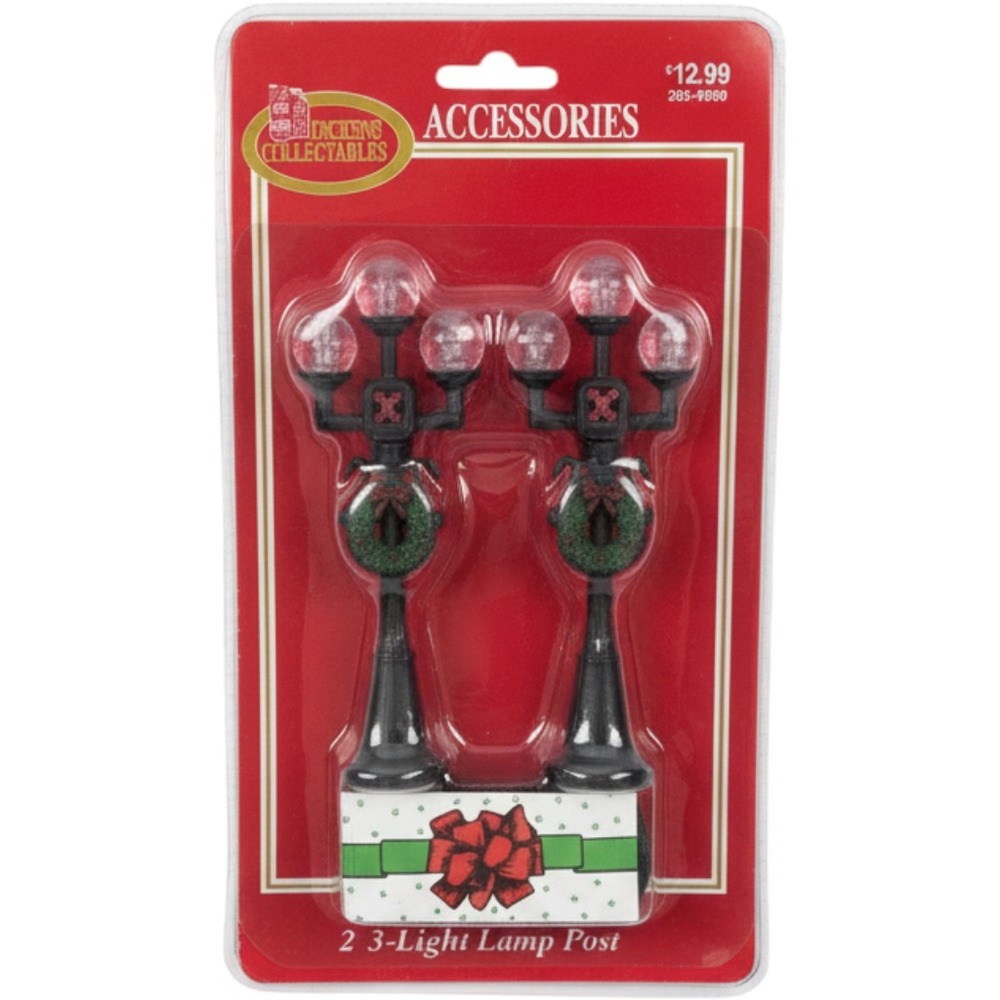 Dickens Collectables 2 3-Light‎ Lamp Post Christmas Village Accessories 303-9609